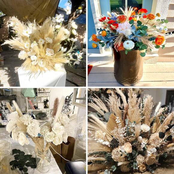 110 PCS Dried Pampas Grass Decor, Naturally Dried Pompas Bunny Tails (set of 2) - Picture 7 of 7